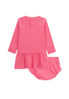 Guess Baby Girl Long Sleeve Heart Logo Dress and Pant Set, Pink