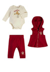 Guess Baby Girl Teddy Star 3 Piece Set, Red