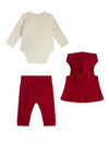 Guess Baby Girl Teddy Star 3 Piece Set, Red