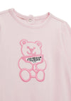 Guess Baby Girl Teddy Logo Babygrow, Pink