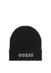 Guess Embossed Ribbed Beanie, Black