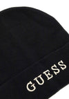 Guess Embossed Ribbed Beanie, Black