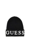 Guess Logo Ribbed Hat and Scarf Gift Set, Black