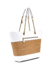 Guess Delfa Raffia Tote Bag, White