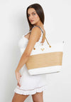 Guess Delfa Raffia Tote Bag, White