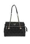 Guess Eda Chevron Stitch Shoulder Bag, Black