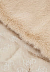 Guess Faux Fur Logo Scarf, Beige