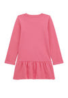 Guess Girls Long Sleeve Heart Logo Dress, Pink