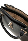 Guess Jorah Pebbled Faux Leather Satchel Grab Bag, Black