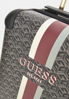 Guess Wilder G Cube 18” 8-Wheeler Spinner Suitcase, Grey and Red