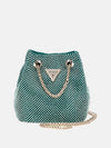 Guess Lua Rhinestone Mini Bucket Bag, Emerald