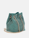 Guess Lua Rhinestone Mini Bucket Bag, Emerald