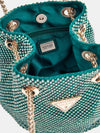 Guess Lua Rhinestone Mini Bucket Bag, Emerald