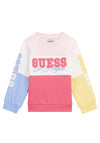 Guess Girls Colour Block Logo Sweater, Multi