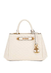 Guess Sela Stitch Detail Satchel Bag, Bone