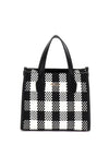 Guess Silvana Vichy Print Mini Tote Bag, Black