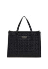 Guess Silvana Quilted Medium Grab Bag, Black