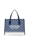 Guess Silvana Woven Medium Grab Bag, Navy Multi