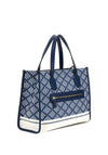 Guess Silvana Woven Medium Grab Bag, Navy Multi