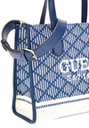 Guess Silvana Woven Medium Grab Bag, Navy Multi