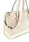 Guess Silvana Woven Medium Grab Bag, Stone Multi