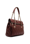 Guess Eda Chevron Stitch Shoulder Bag, Burgundy