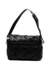 Guess Zaina Quilted Flap Over Shoulder Bag, Black