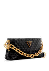 Guess Lisbet Mini Woven Crossbody Bag, Black