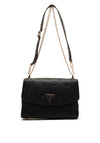 Guess Cresidia Logo Embossed Crossbody Satchel Bag, Black