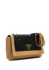 Guess Delfa Raffia Crossbody Bag, Natural Black