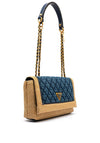 Guess Delfa Quilted Raffia Crossbody Bag, Natural/Denim