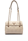 Guess Eda Chevron Stitch Flapover Shoulder Bag, Taupe