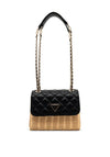 Guess Guilly Quilted Raffia Crossbody Bag, Black