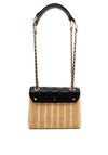 Guess Guilly Quilted Raffia Crossbody Bag, Black