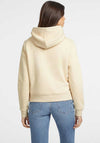 Guess Womens Chenille Logo Patch Hoodie, Cream