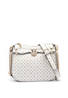 Guess Arlena Logo Print Medium Crossbody Bag, White