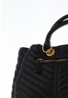 Guess Lovide Quilted Satchel Bag, Black