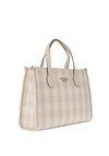 Guess Silvana Vichy Print Tote Bag, Stone