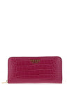 Guess Laurel Croc Large Zip Around Wallet, Boysenberry