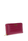 Guess Laurel Croc Large Zip Around Wallet, Boysenberry