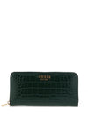 Guess Laurel Croc Large Zip Around Wallet, Forest