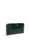 Guess Laurel Croc Large Zip Around Wallet, Forest