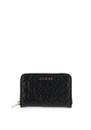 Guess Aveta Logo Medium Zip Around Wallet, Black