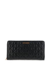 Guess Aveta Large Zip Around Wallet, Black