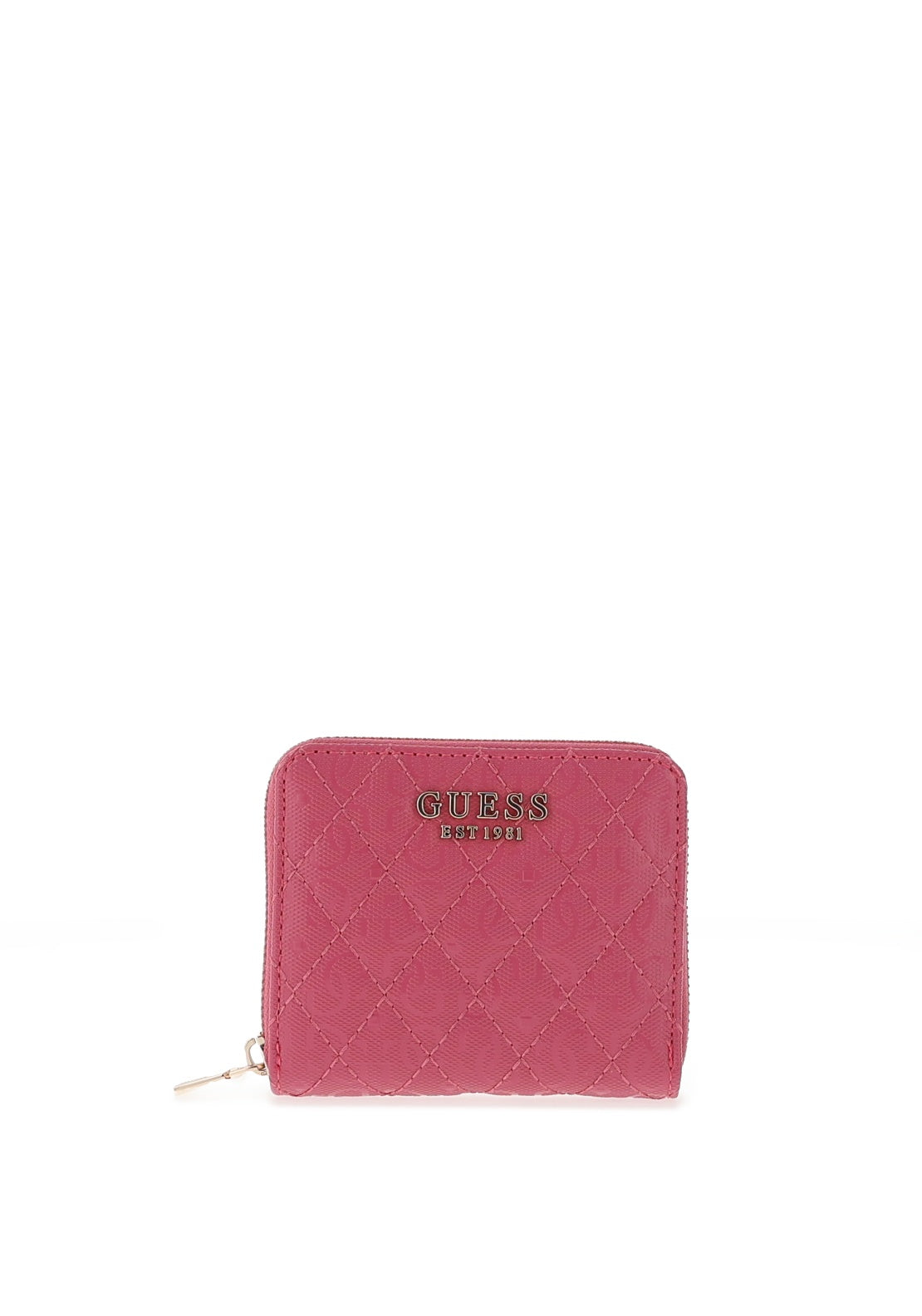 Guess Yarmilla Quilted Small Wallet, Mulberry - McElhinneys