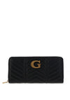 Guess Lovide Quilted Large Zip Around Purse, Black