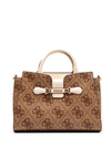 Guess Nolana 4g Logo Print Satchel Bag, Latte and Bone