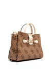 Guess Nolana 4g Logo Print Satchel Bag, Latte and Bone