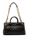 Guess Giully Quilted Snakeskin Satchel Bag, Black