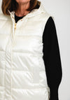 Guess Womens Shimmer Windproof Gilet, Ivory